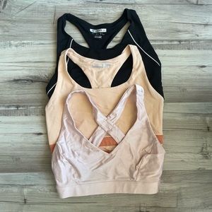 Forever 21 Sports Bras - Black, Peach, Pink